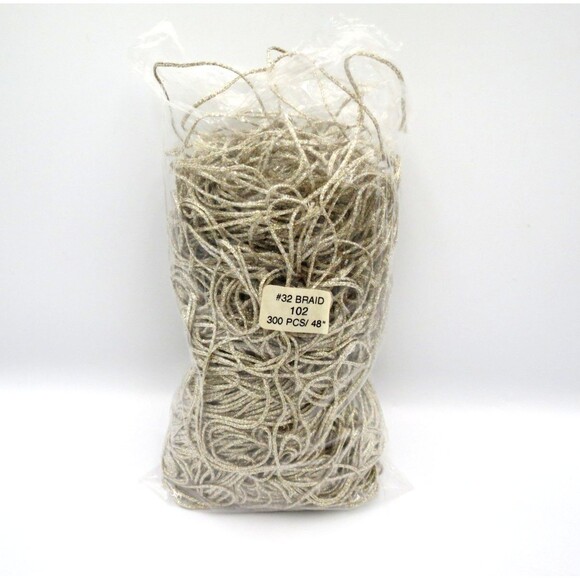 Kreinik Metallic Thread Pre-Cut 48" Length #32 Braid Vatican Gold #102 92grs